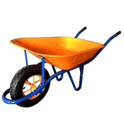 China Heavy Duty Metal Instruction Wheel Barrow Single Wheel Construction Heavy Duty Barrow With Steel Tray for sale