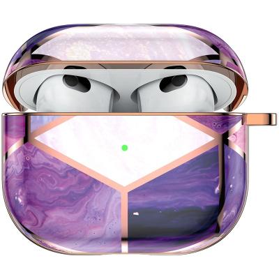 China For Earphone BESTSOLD Luxury Gold Marble Texture TPU Protective Case For AirPods Pro AirPods Case Filling Shockproof Anti-lost Case For AirPods 3 for sale