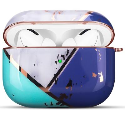 China For Earbuds 2020 New Products Gold Luxury Electroplating Marble Protective Case For AirPods Pro Case /AirPods Case Cover for sale