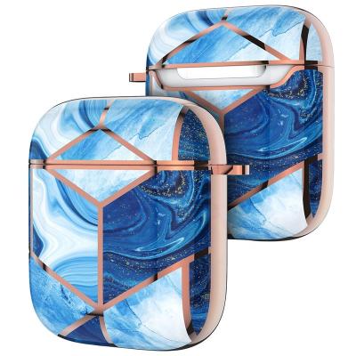 China For Original Designers Earphone BESTSOLD Chrome Gold IMD Luxury Hard PC Case Marble Designs Air Pods Cases Cover For Apple AirPods 1 Case 2 for sale