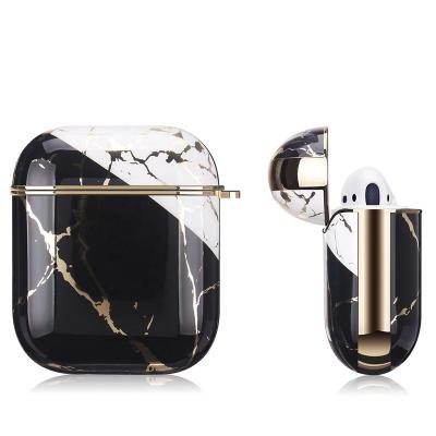 China For 2021 New Hot Selling High Quality Earphone Gold Plated For AirPods Case PC Marble Case For Airpod Cases With Hook - Ready Stock for sale