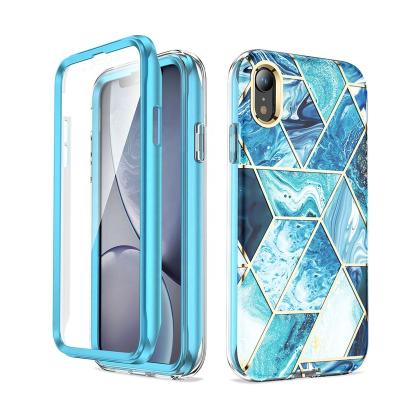 China Protect your phone from Scratching& Free Sample Luxury Gold Marble Drop Plated Phone Case Cover For iPhone 7 8 Plus X Xs Xr 11 12 Pro Max With Screen Protector for sale