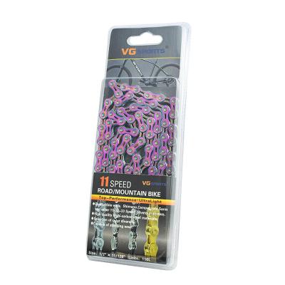 China VG Sports 11 22 33 Speed ​​Half Hollow Rainbow Bicycle Chain For MTB Mountain Road Bike 1/2