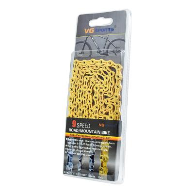 China VG Sports 9 18 27 Speed ​​Full Hollow Gold Bicycle Chain For MTB Mountain Road Bike 1/2