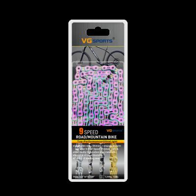 China VG Sports 9 18 27 Speed Full Hollow Rainbow Bicycle Chain for MTB Mountain Road Bike 1/2