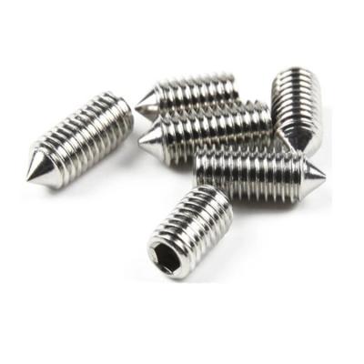 China HEX Stainless Steel DIN914 Hexagon Socket Worm Set Screws With Cone Point for sale