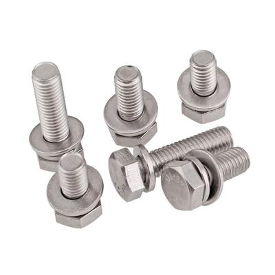 China Stainless Steel GB9074.17 Hexagon Head Bolt With Spring Lock Washers And M3-M12 Plain Washers for sale