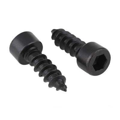 China Carbon Steel Round Oxide Hexagon Black Socket Head Self Tapping Screw Allen Wood Screws for sale