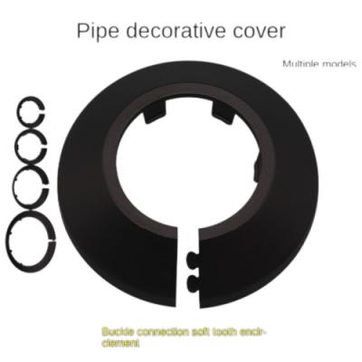 China Contemporary Plastic Wall Flange Radiator Water Pipe Cover Collar Black for sale