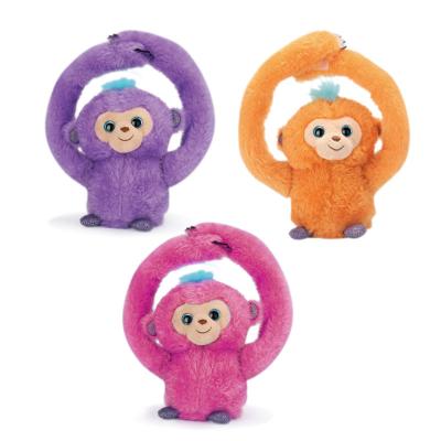 China Plush Battery Operated Plush Stuffed Musical Handheld Rolling Monkey Toy Repeating Recording with Long Arm Music for sale