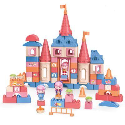 China DIY TOY 81 PCS Educational ABS Castle Plastic Building Block Creative Construction Toys For Girls for sale