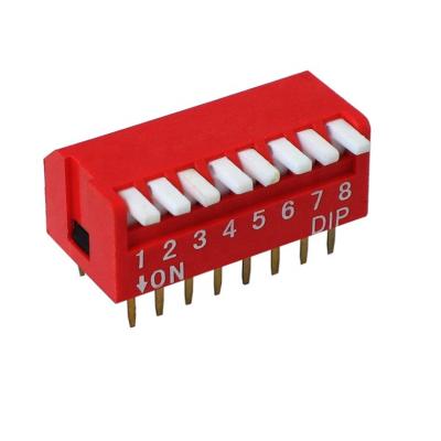 China rohs piano dip switch 2.54mm pitch PBTcopper-plated dp-8 for sale