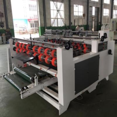 China High Speed Semi Automatic Double Pieces Carton Gluer Machine PLC Centrale besturing Te koop