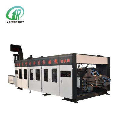 China FFG Flexo Printing Folding Gluer Case Making Machine Mesh Hole Grote lijmwiel systeem Te koop