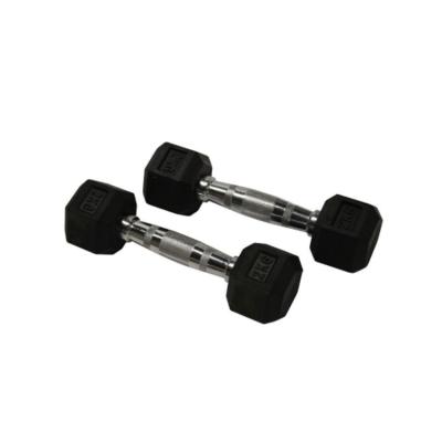 China Home Use Hex Dumbbell Gym Rubber Rubber Bodybuilding Equipment Fixed Black Hexagonal for sale