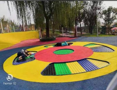 China Customized Outdoor Trampoline Free Colorful Kids Trampoline Park Design Garden Protector Net for sale