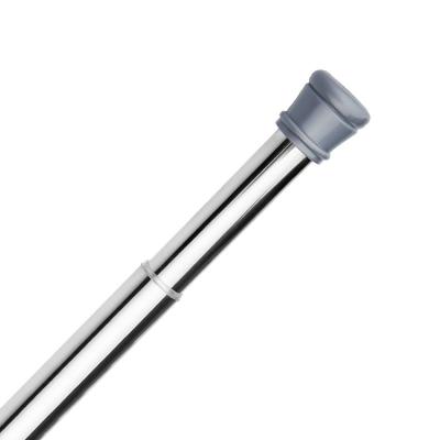 China Modern Metal Chrome Extendable Curtain Pole No Carbon Steel Spring Drilling Clothes Drying Adjustable Rod Tension Shower Curtain Rod for sale