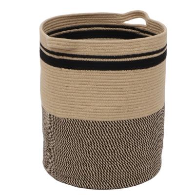 China Fashion Color Multifunctional Foldable Sustainable Laundry Storage Cotton Rope Woven Extra Large Basket for sale