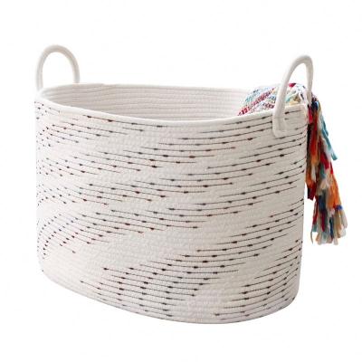 China Fashionable/Eco-friendly Foldable/Handle/Cotton Woven Household Storage Basket for sale