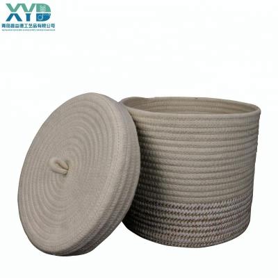 China Viable the last set with the cover can be purchased separately for the storage cotton decorative rope woven basket for sale