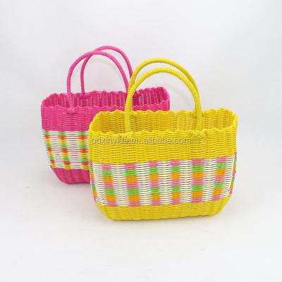 China Viable Colorful PP Tube Beach Basket With Handle for sale