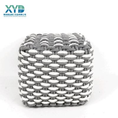 China Convertible Stool For Bedroom And Living Room Comfortable And Environmentally Friendly Pure Cotton Rope Woven Stool for sale