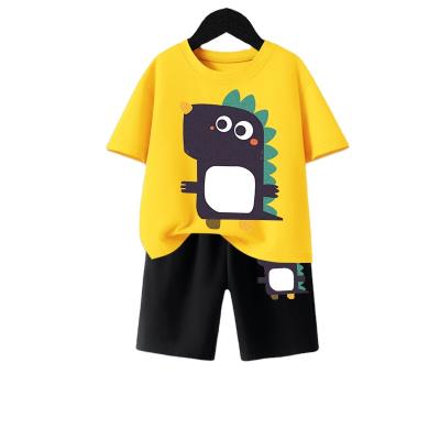 China Boys summer casual T-shirt set 2021 new sports clothes boys short sleeve T-shirt and casual shorts set for sale