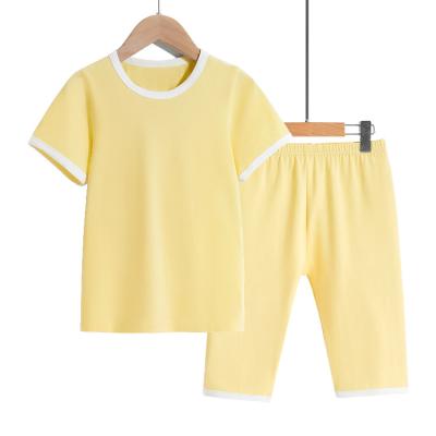 China 2021 Summer Children's Homewear Shorts Set Breathable Air Conditioner Shirt Sleeve Short Shorts for sale