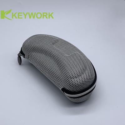 China Snowflake Mesh Cloth Sports Sunglasses Case Shockproof EVA Water Drop Metal Zipper for sale