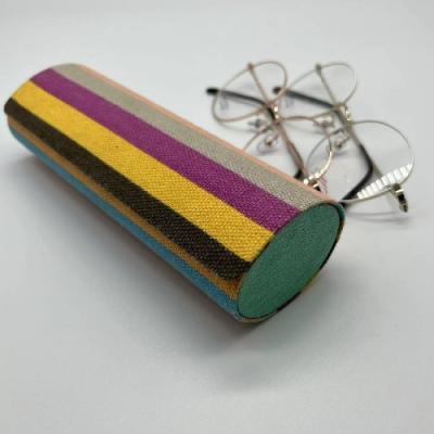 China Multicolor Cylindrical Hard Metal Eyeglass Case For Optical Eyeglasses for sale