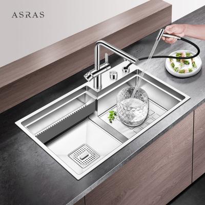 China Asras Single bowl good quality satin handmade kitchen stepped-base sink 7947J for sale