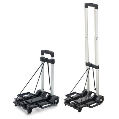 China Push Folding Silent Portable Luggage Trolley Mobile 4 Wheel Hand Folding Truck Cart for sale