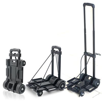 China Push Hand Truck Mini Folding Plastic Portable Folding Flat Bed Trolley Hand Luggage Trolley 46*26*60cm JM-S0016 for sale