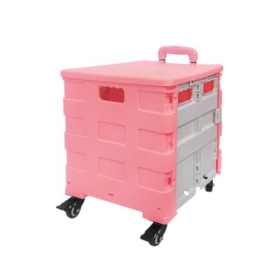 China Factory Directly Folding 4 Wheels Folding Shopping Trolley Basket With Wheels for sale