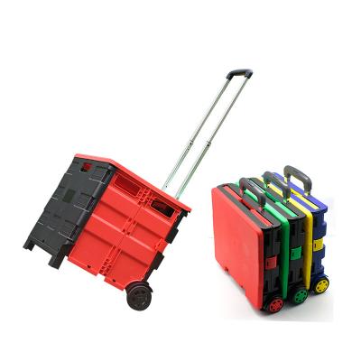 China Personal Folding Smoothly Rolls Collapsible Storage Bins For Travel Shopping Cart Trolley for sale