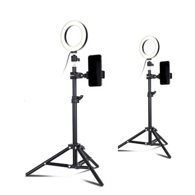 China Multifunctional Youtube Selfie Foldable Mobile Phone Tiktok Video Light with Tripod Stand 100 Pcs JIEMA JM103 Electric Black 5W for sale