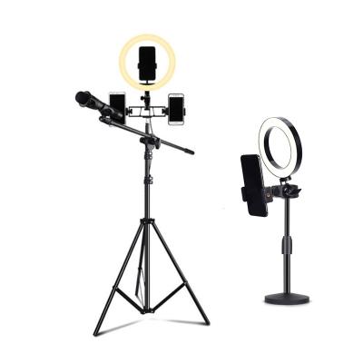 China Popular Photo Holder TikTok Youtube Fill Light Makeup Mobile Ring Light Tripod Universal Mobile Ring Light Tripod JM103 for sale