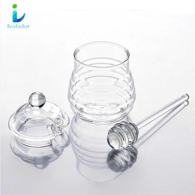 China Sustainable Honey Jar With Lid And Drip Device For Home Use Kitchen Home Products for sale