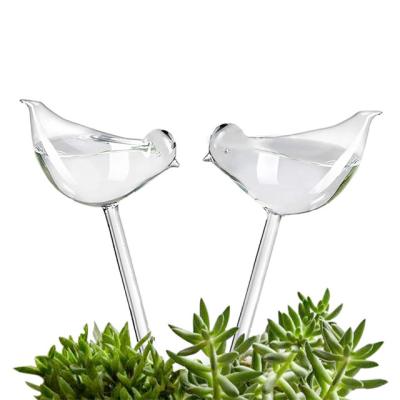 China OEM ODM Plant Eco-friendly Waterer Self Watering Bulbs Hand Swollen Clear Glass Bird Indoor Outdoor Plant Waterer for sale