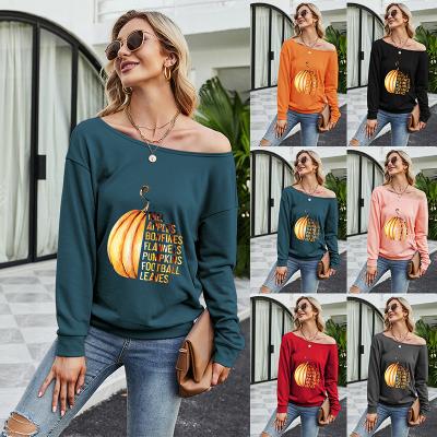 China Anti-wrinkle Print Winter Loose Ladies Long Sleeve Casual Sweaters Cotton Round Neck Pullover Sweater for sale