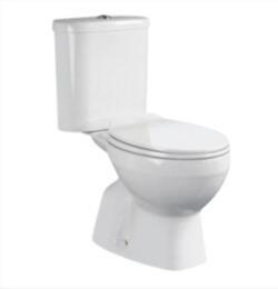 China Round Shape Two piece 180mm P-trap Bathroom Toilet Standing on floor for sale