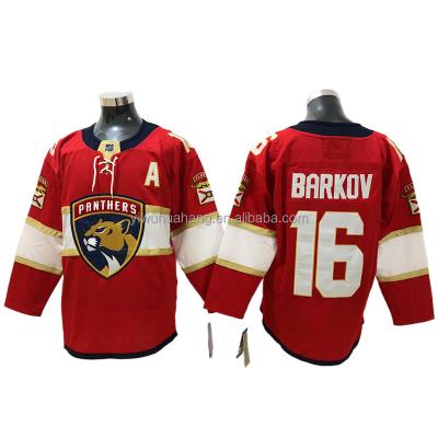 China Florida Panthers Cozy Pitched Team Uniform NO.1 Luongo NO.16 Barkov Men's Red Ice Hockey Singlet for sale