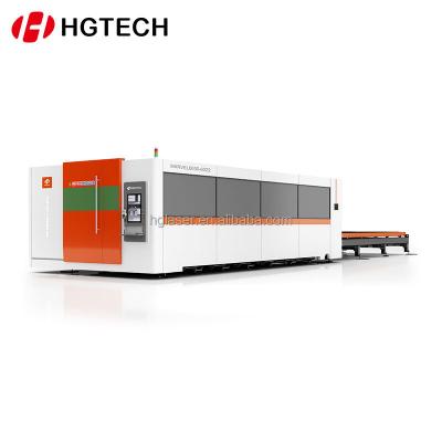 China Laser REDUCING HGTECH 20mm Carbon Steel CNC Fiber Laser Cutting Machine 3kw 4kw 5kw Price for sale