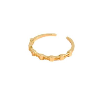 China Retro Hiphop Fashion Korean Copper Geometric Gold Braided Open Ring for sale