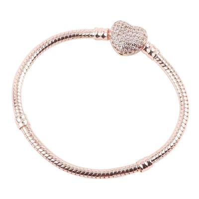 China FASHIONABLE Animal Love Lock Small Leopard Gold Rose Gold Horse Alloy Wood Bracelet, Customization Snake Bone Chain 16cm for sale