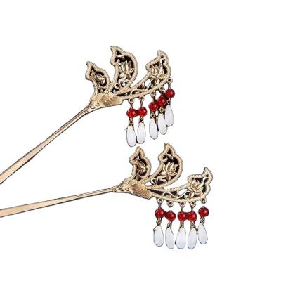 China Hanfu Chinese Ancient Gold Color Hanfu Hairpin Silver Finished Product and DIY Accessories for sale