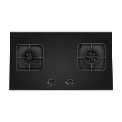 China Popular Household Home Appliances Tempered Glass Gas 2 Burner Hob Built In Stove for sale