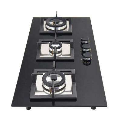 China Household Wholesale Three-Burner Square Stove Good Quality 3 Burner Gas Stove for sale