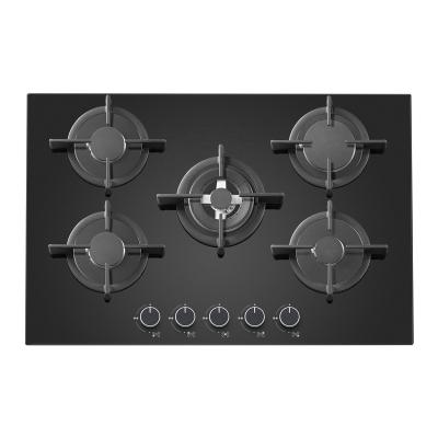 China Household Tempered Glass Gas Counters Kitchen With 5 Burner Gas Stove for sale