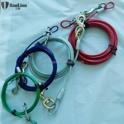 China Dog Link Cable Sustainable Plastic Coated Steel Wire Rope for sale